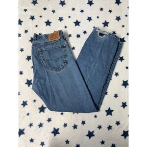 Levi's 505 Jeans Men's 36x34 Light Wash Straight Leg Denim USA